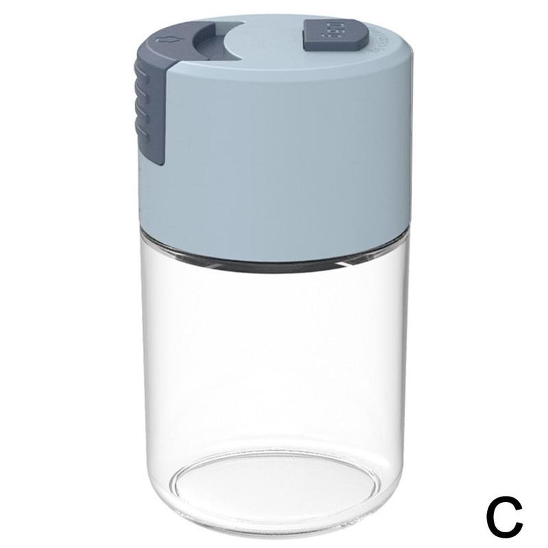 Push-type Salt Dispenser 5g Quantitative Spice Jar Seasoning Bottle Seasoning Spice Herb Storage Bottle Jars BBQ Cooking Tools: One-size blue