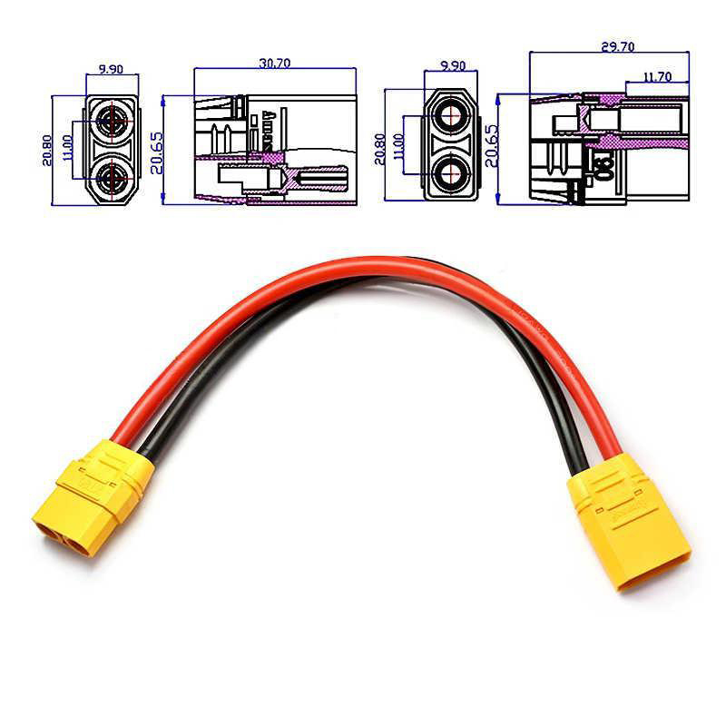 XT30 XT60 XT90 Connector Cable Male to Female Extension Wire Aircraft Model Electrically Adjustable Gold-plated Banana Plug