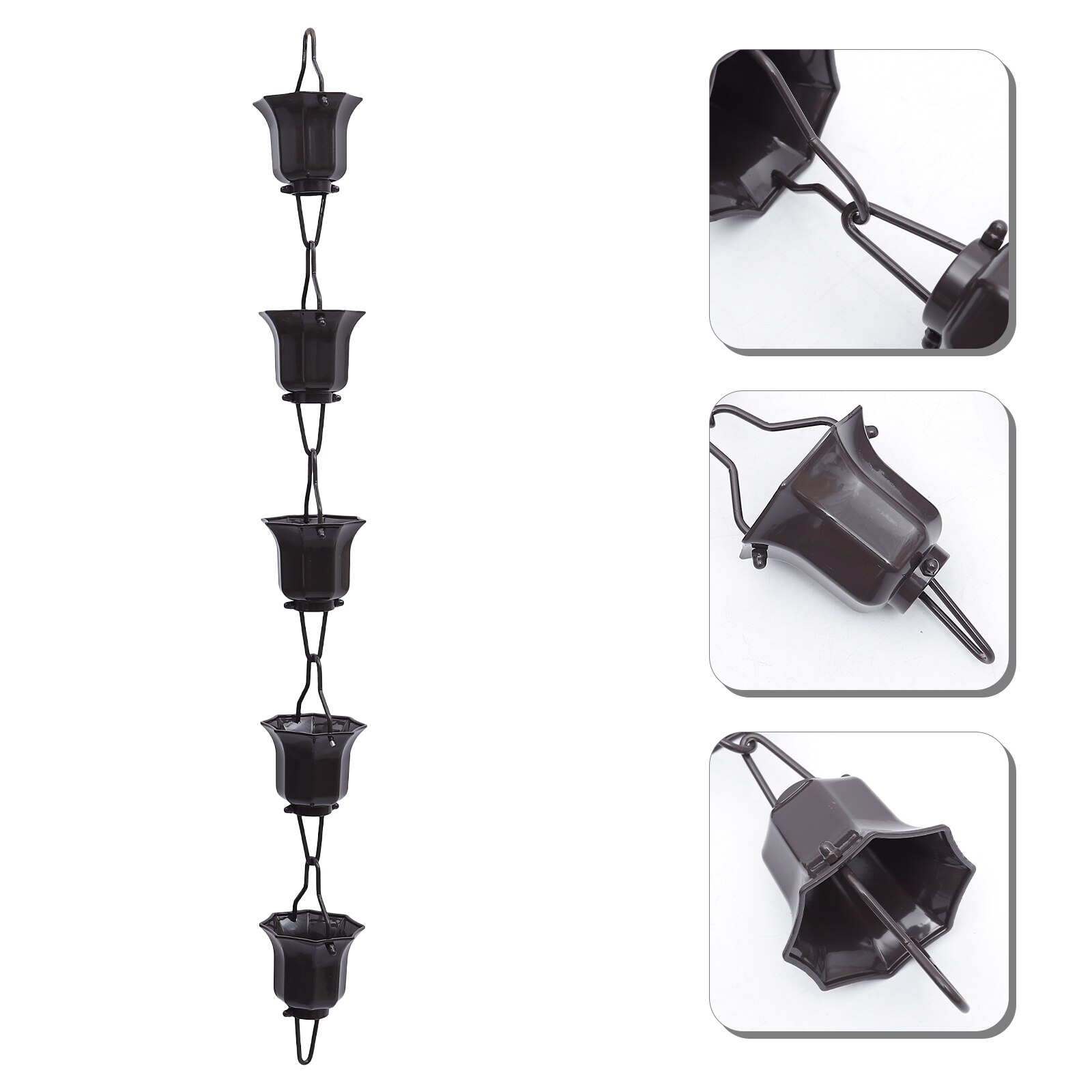 1pc 1m Japanischen Stil Regen Kette Glocke Lotus Tassen Kette für Fallrohr (Kaffee)
