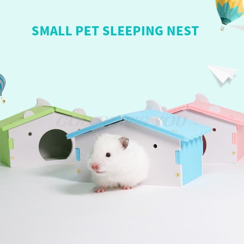 Hamster husbure til rotte mus sjov hamster reden villa farverig træ seng hus