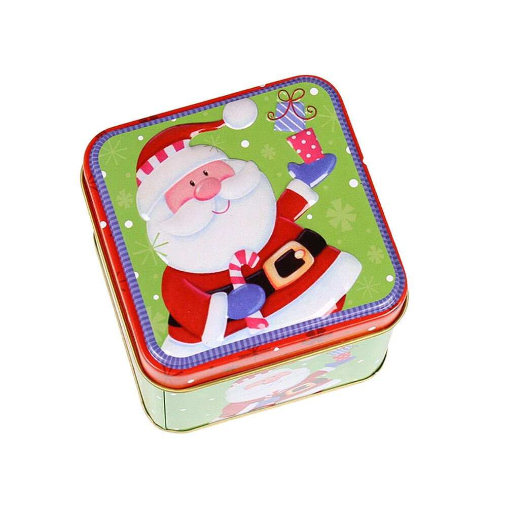 Krykke juletincandy kasse blik opbevaringskasse lille rektangulær julejernkasse: Julemanden