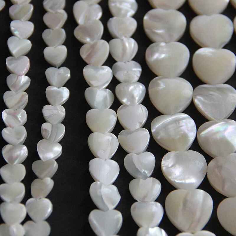 20Pcs Natural White Shell Pearl Heart Shape Beads for Jewelry Making DIY Bracelet Necklaces Jewelry DIY Craft For Female