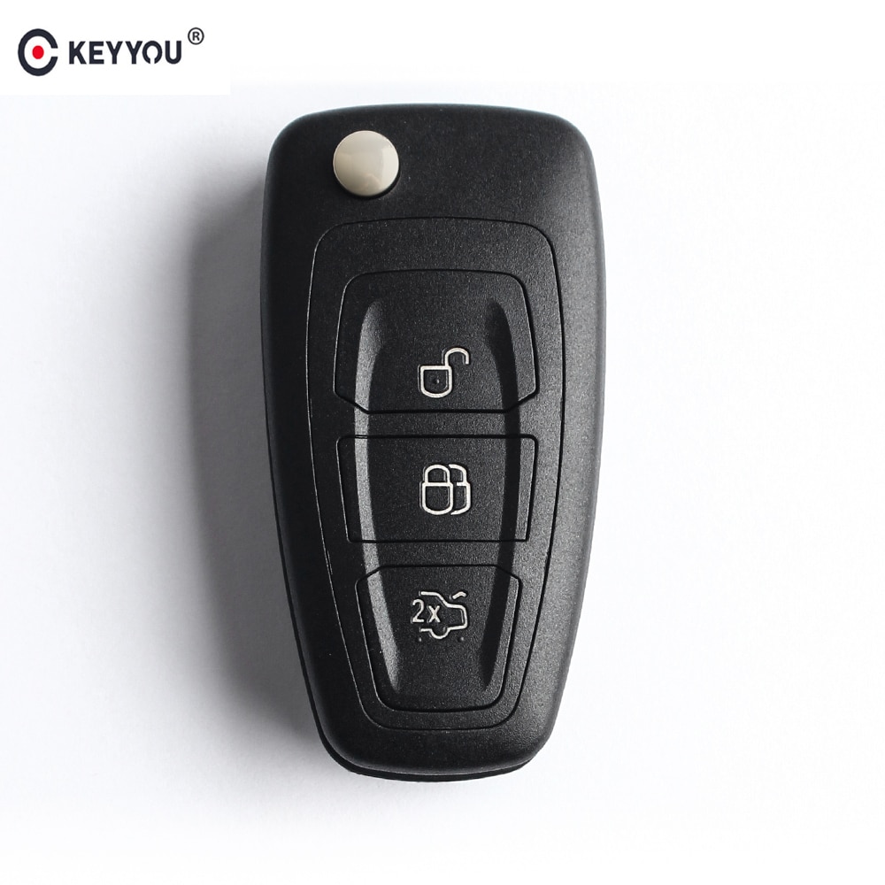 Keyyou til ford filp bilnøgle shell fob 3 knapper fjernbetjening til ford focus fiesta mondeo c max auto nøgle udskiftning