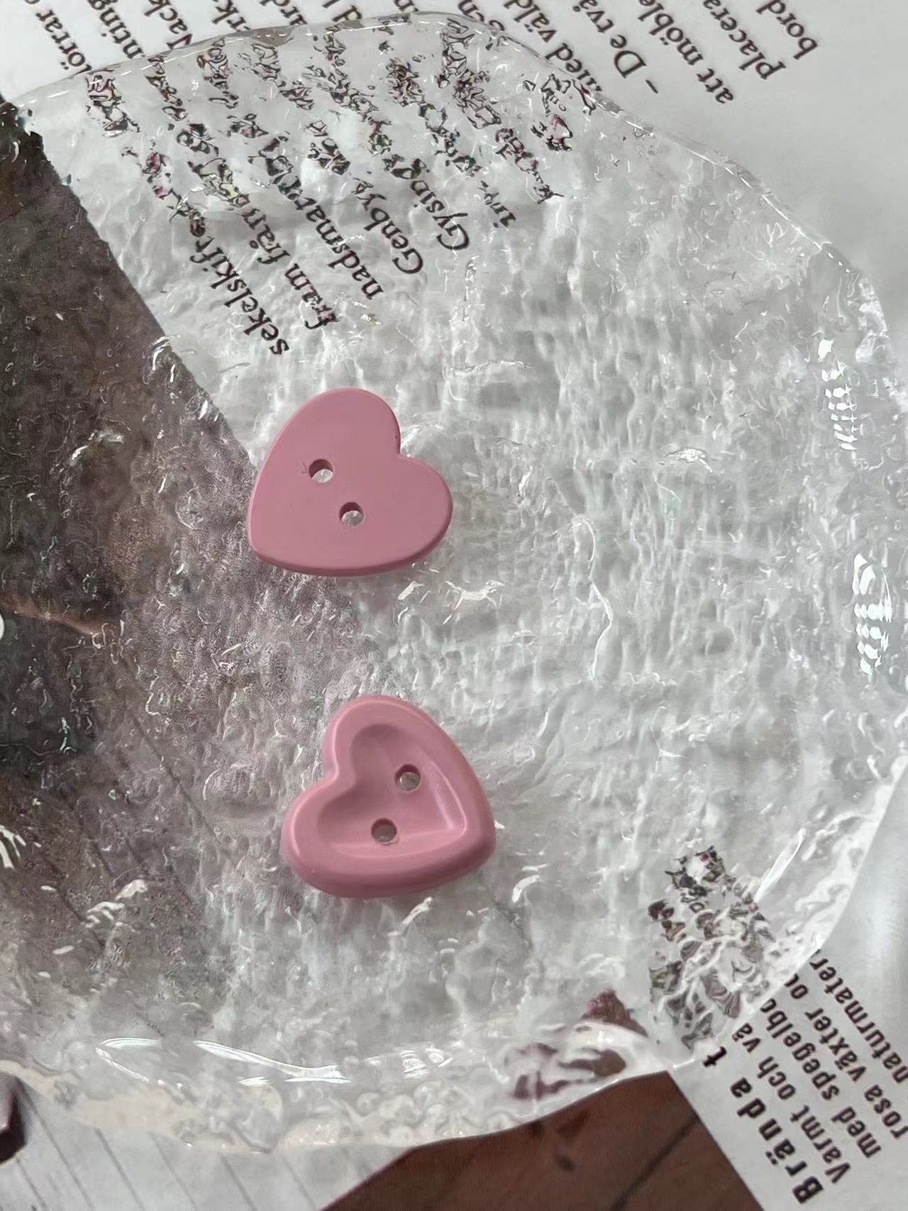 Botones de plástico en forma de corazón de colores macarrón de 15mm para camisas de niños, suéteres, botones de decoración, botón cosido a mano DIY, 10 unids/lote: Latón envejecido