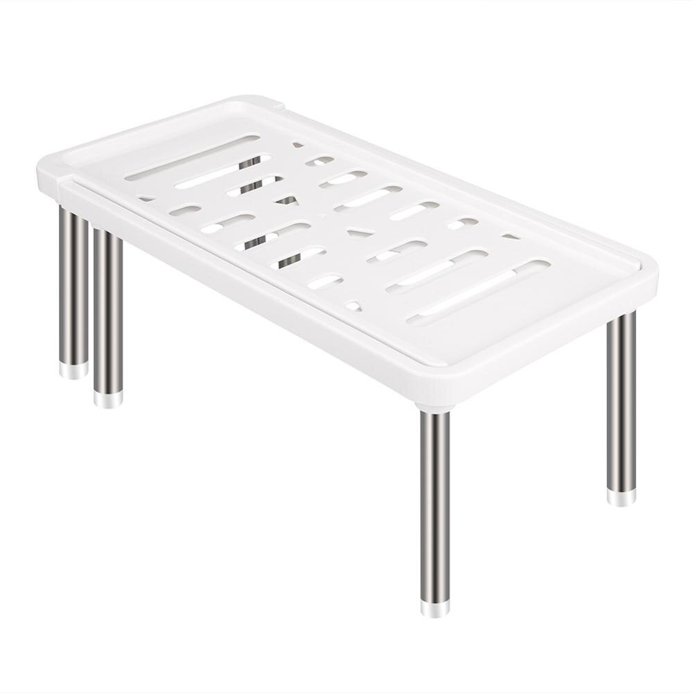 Adjustable Storage Rack Organizer Shelf PP Storage Rack Desktop Sundries Finishing Rack For Home kitchen Bathroom Spice Bottle: White