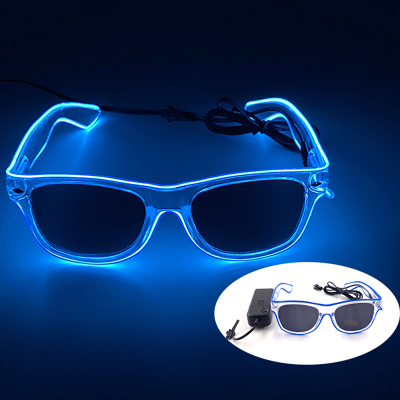 Neue 10 Farben leuchtende Dekor Kostüm Zubehör Neonlicht Sonnenbrille mit LED-Leucht brille leuchtet in dunkler Leistung: green