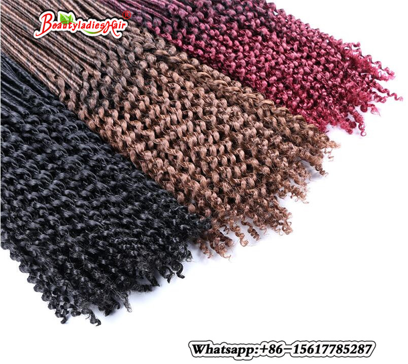 1 Pack Crochet Braid Hair Faux locs Curly Crochet Hair 24 Roots Synthetic Wavy FauxLocks African Braiding HairStyle 9 Colors