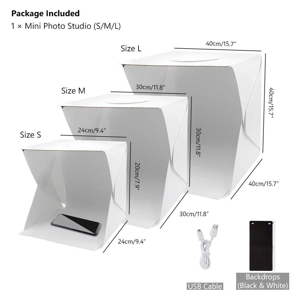 40x40cm LED Panels Klapp Tragbare Foto Video Box Beleuchtung Studio Schießen Zelt Box Kit Emart Diffuse Studio softbox leuchtkasten