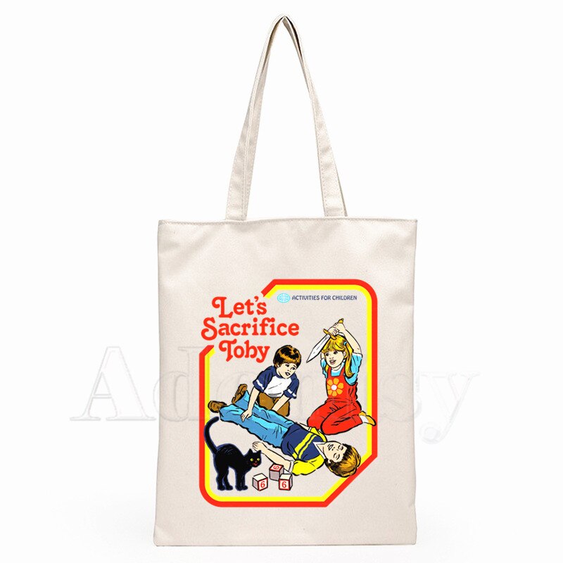 Satã assustador demônio mal morte alienígena grim reaper americano horror história lona simples dos desenhos animados imprimir meninas moda pacakge mão saco