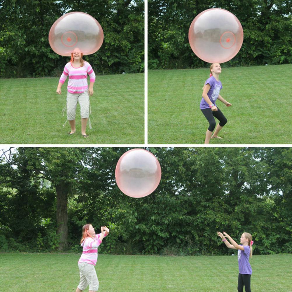 40cm/100cm Rubber Bubble Ball TPR Transparent Tear-Resistant Inflatable Ballon Toys Children Outdoor Play Water Games Ball