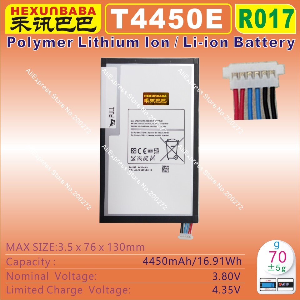 [T4450E] 3.8 V Li-Polymer lithium ion Mobiele/TABLET PC batterij fit voor SAMSUNG Galaxy TAB SM-T310, T311, T315 [R017]