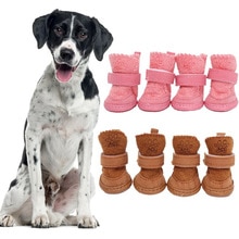 4 Stks/set Dikke Sneeuw Hond Schoenen Huisdier Chihuahua Dier Warming Katoen Sneakers Pluche Winter Puppy Katten Warme Laarzen Huisdier levert