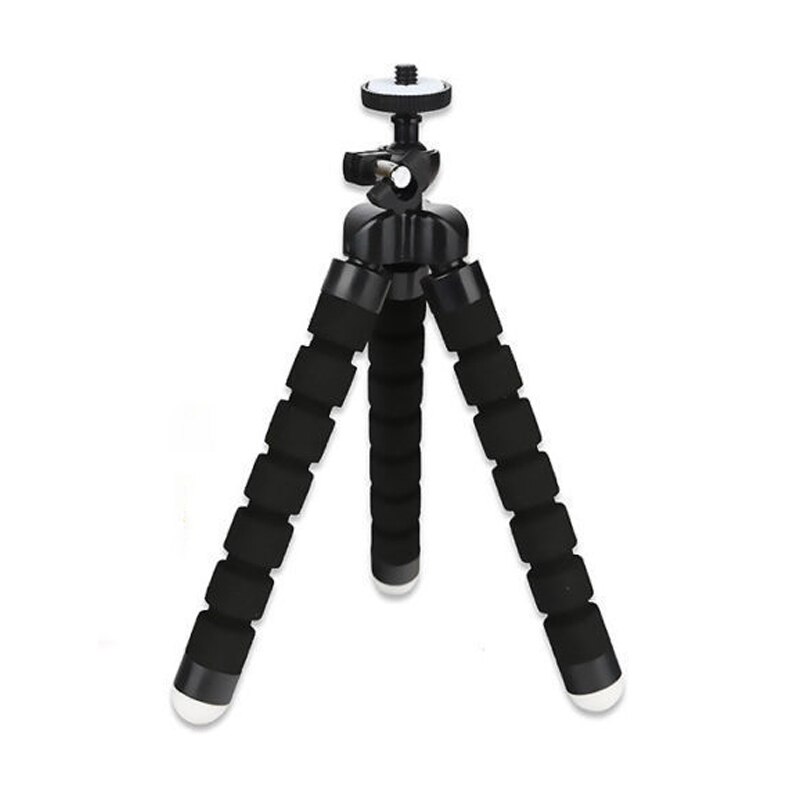 Mini Flexible Sponge Octopus Tripod Bracket for iPhone Samsung Xiaomi Huawei Mobile Phone Smartphone Tripod for Gopro 8 7 Camera: Black Tripod