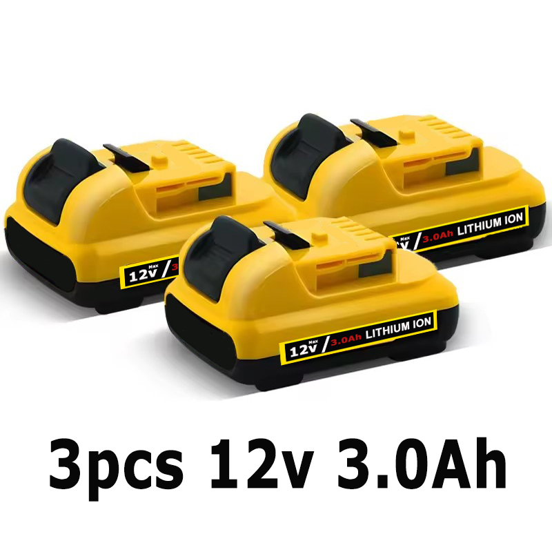 10.8V 12V 3.0Ah Max Lithium Ion Battery for DeWalt DCB120 DCB123 DCB122 DCB127 DCB124 DCB121 Replacement Rechargeable Batteries: GRAY