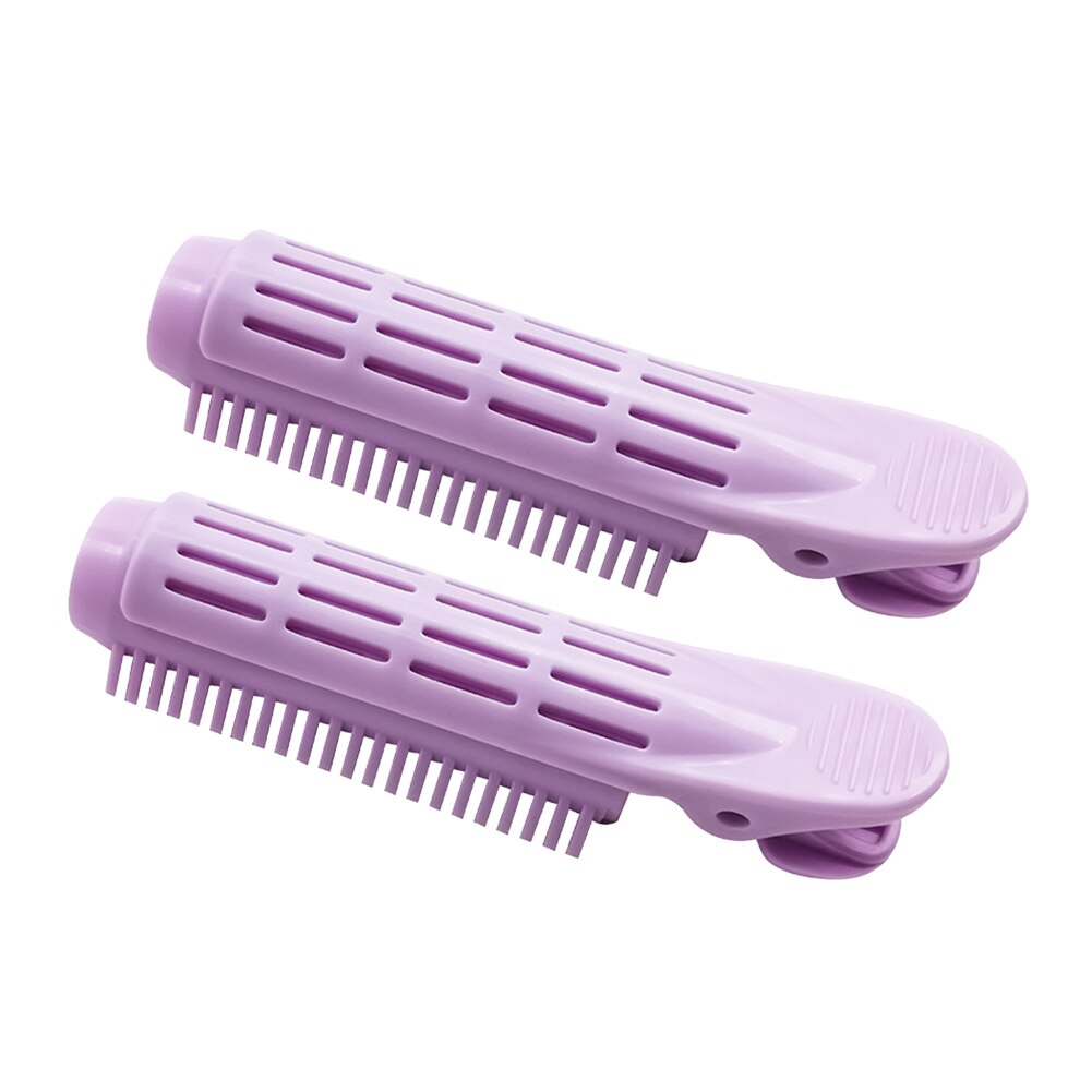 Bigoudi pinces pinces racines Perm tiges style rouleaux moelleux bricolage outils de cheveux léger facilement porter des cheveux partie pour les femmes: Purple 2Pcs