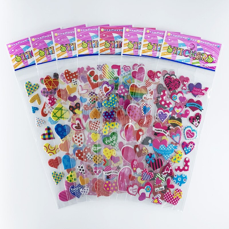 Autocollants imperméables à motif papillon de dessin animé 3D, jouet de bricolage pour enfants, décoration de chambre de filles, autocollant Kawaii, 8 feuilles/ensemble: Ivoire