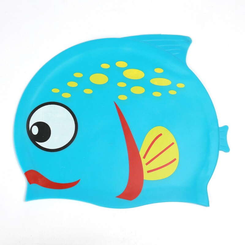 Neue Kinder Kinder Wasserdichte Schwimmen Kappe Cartoon Tier Schwimmen Pool Strand Silikon Kappen Hut Schützen Ohren Lange Haar Für Jungen mädchen: 12lackblue