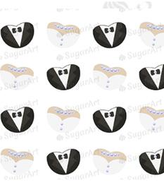 Mariage Aniversary juste marié sucre timbre transfert papier différent motif chocolat décoration feuille gâteau décoration outils: I