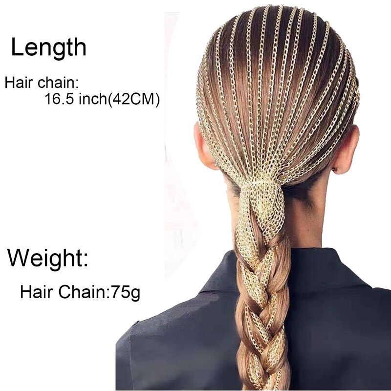Bandeau Long avec pampilles à chaîne pour femmes, épingles à cheveux, bijoux pour mariée, accessoires de cheveux