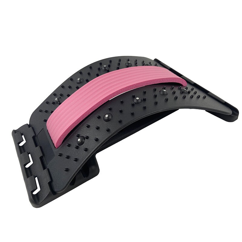 Back Massager Brancard Apparatuur Massage Gereedschap Massageador Magic Stretch Fitness Lendensteun Ontspanning Wervelkolom Pijn Relief B: Black Pink