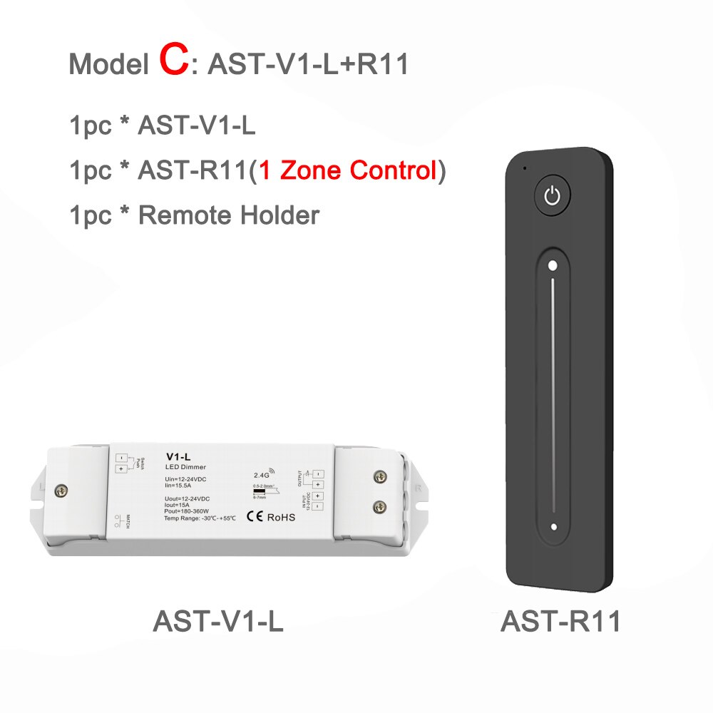 12V Led Dimmer Wifi Pwm Rf 2.4G Wireless Touch Remote Dc 24V 12V Smart Wifi dimmer Controller Voor Enkele Kleur Led Strip: Model C