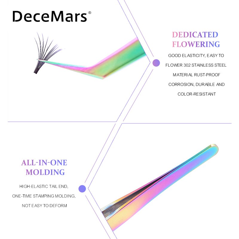 DeceMars DM-1911 Volumen Peitsche verlängerung pinzette wimpern pinzette professionelle für Wimpern Verlängerung edelstahl Werkzeuge