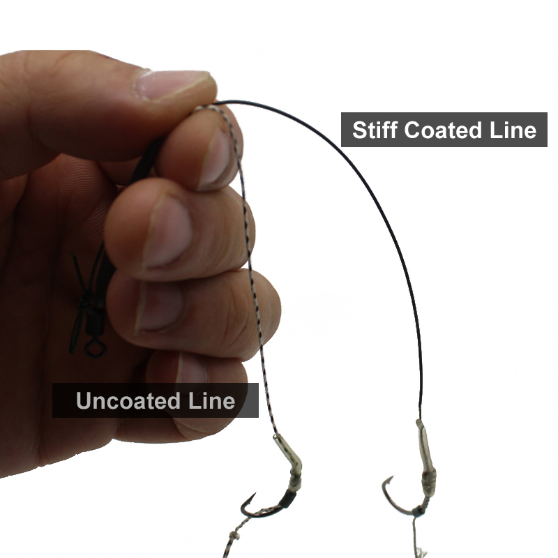 10M Carp Fishing Line Coated Hook Link Hair Rig Hooklink Rigging Line Quick Sinking Carp Coated Wire Carp Tackle Line 15/25 35LB