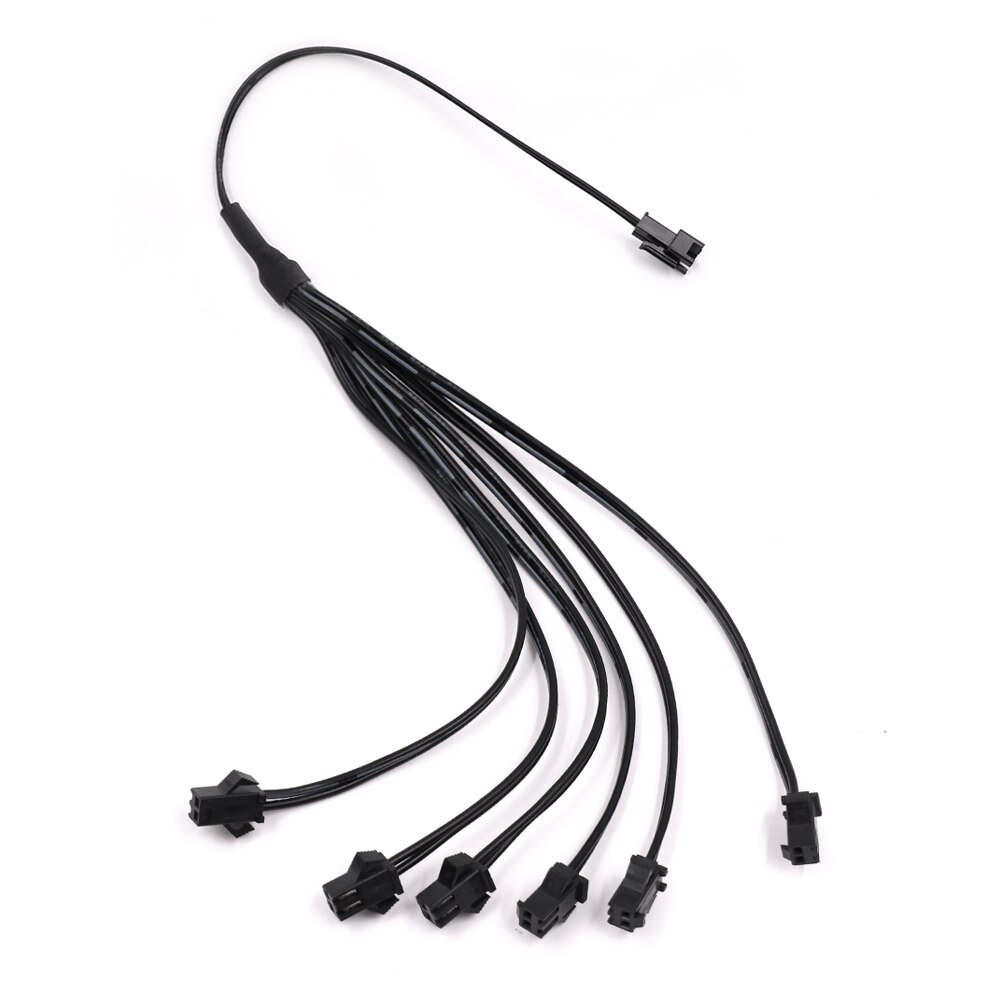 1 In 2/3/4/5/6/7/8/9/10 Jst Connector Splitter kabel 2Pin Connectors Voor 3V/5V/12V El Wrie Neon Light El Tape Strip Driver: 1 in 6 connector