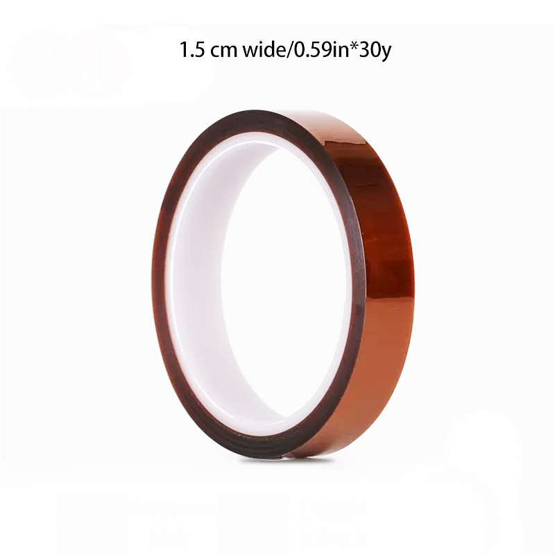 Nastro resistente alle alte Temperature con dito dorato lungo 30m nastro in poliimmide nastro isolante antistatico per batteria al litio per animali domestici di dimensioni multiple: Traslucido