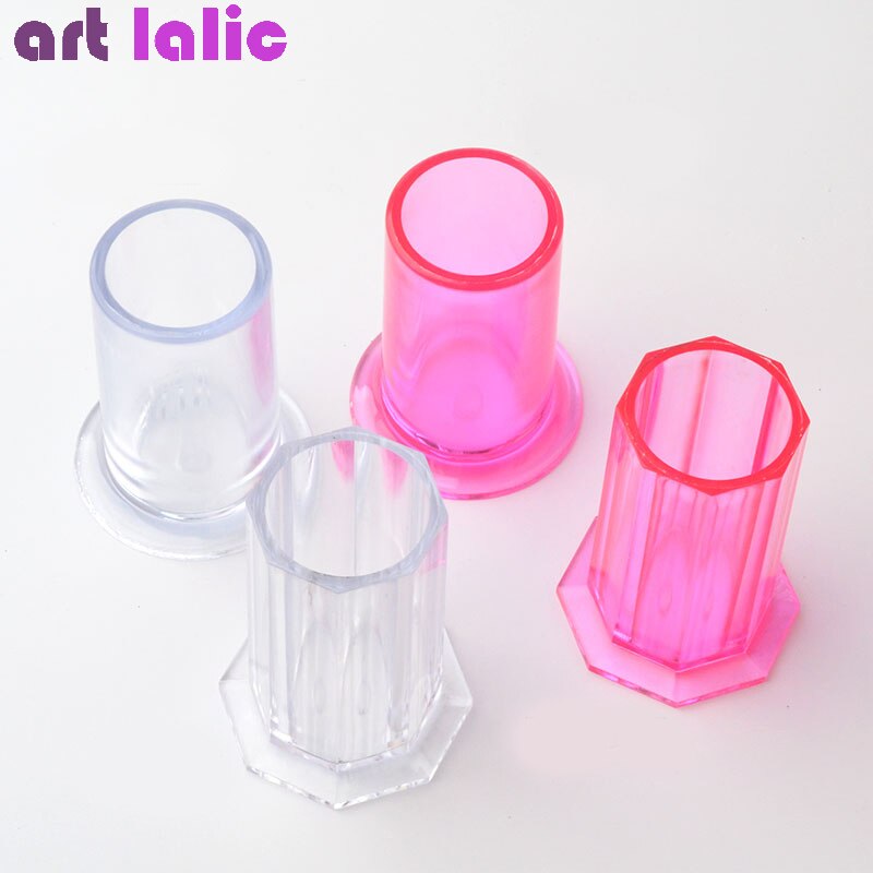 Soporte de almacenamiento de pinceles para decoración de uñas, estuche organizador de bolígrafos de pintura de uñas rosa roja, utensilios de manicura cosmética, 1 ud.