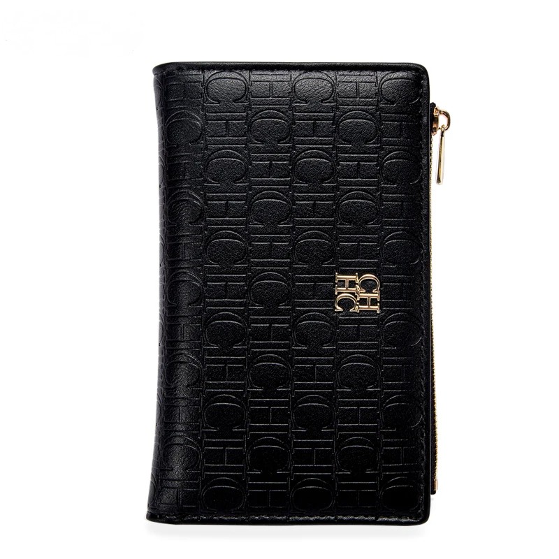 CHCH Einfache quadratische kurze Geldbörse für Damen, kleine Geldbörse, Damen-Geldbörse, Münze, Deluxe-Beutel, Geldbörse, Kartenclip, tragbare Tasche: Black