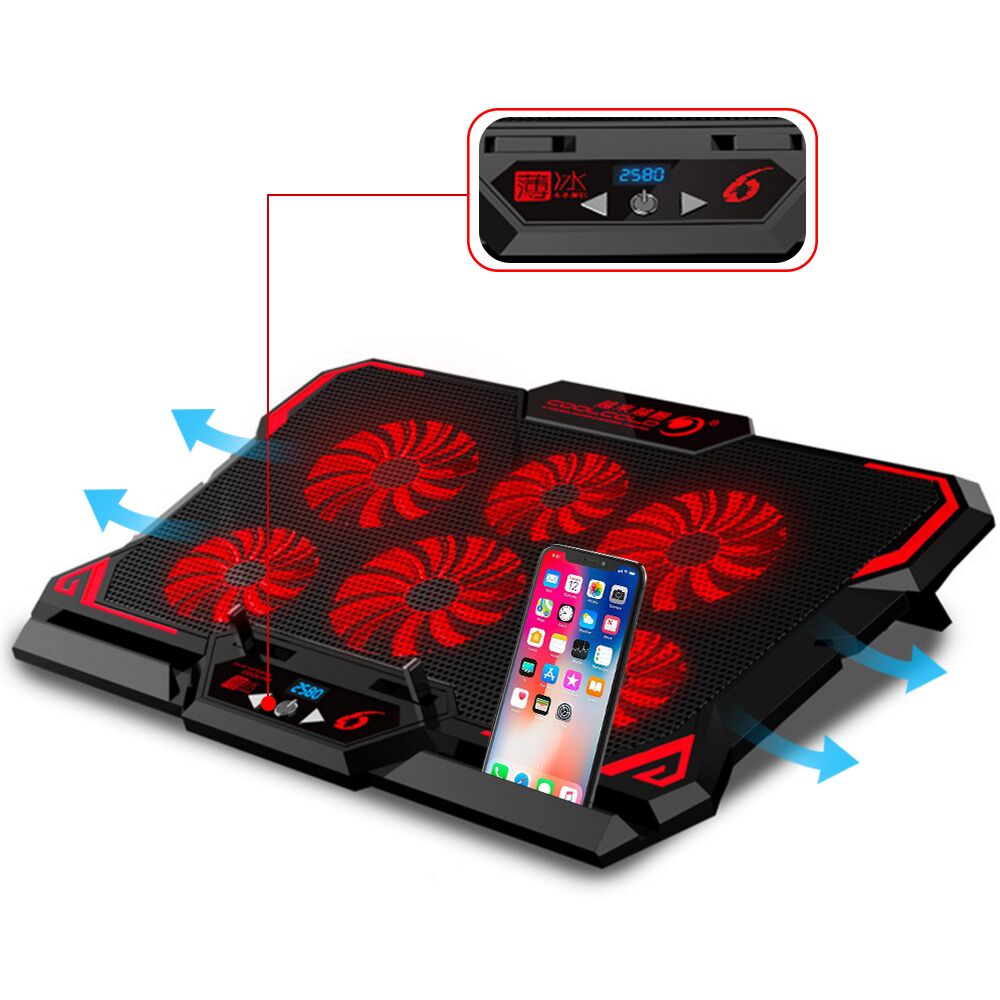 Laptop cooler 2 USB Ports and Six cooling Fan laptop cooling pad Notebook Stand for 12-15.6 inch for Laptop