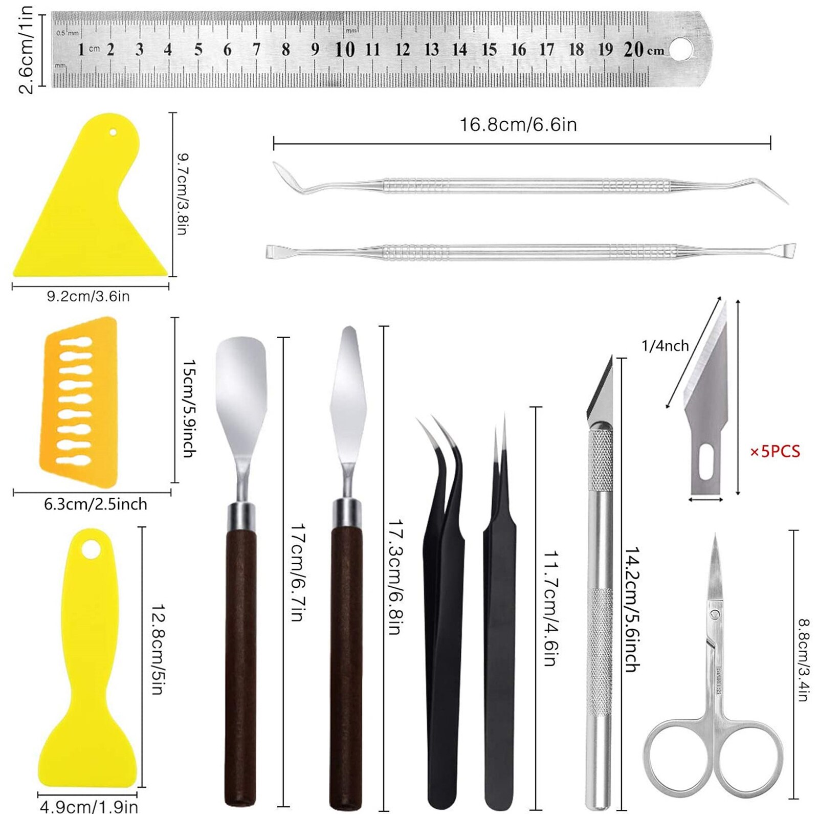 18PCS Craft Vinyl Tool Weeding Precision Diy Basic Set For Cricut Cameos Silhouttes 3 Styles