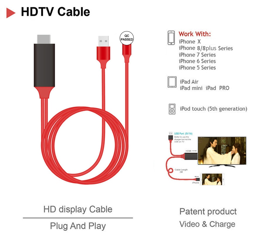 TV Stick HDMI TV AV Adapter Kabel voor apple USB Screen Mirroring TV wifi display 1080 P HD voor iphone 6s 7 7 plus 8 plus ipad X