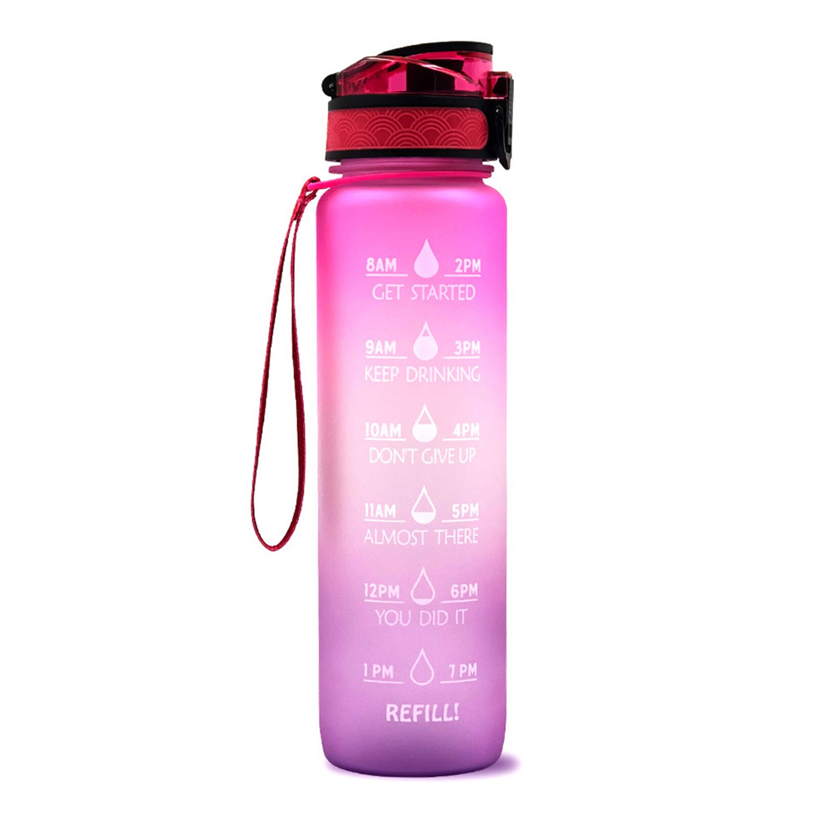 Sport Water Fles Met Tijd Marker Drinken Waterkoker Fitness Sport Fles 1L Water Jug Camping Kantoor School Gym Workout