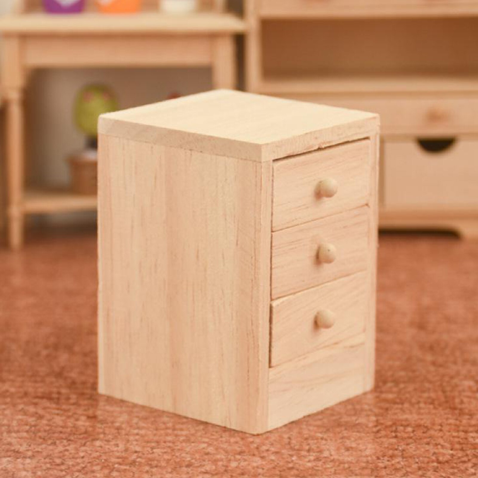 1/12 skala Lalka Dom miniaturowe drewno szafka nocna laleczka bobas dekoracje ozdoby