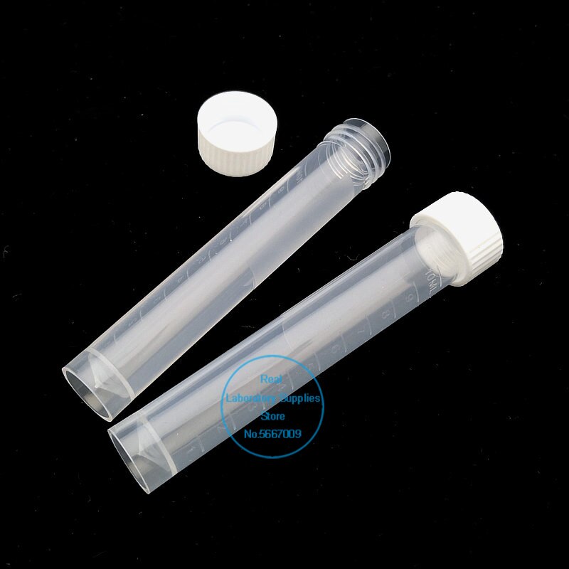 10ml Lab Graduated 50pcs 100pcs 200pcs 300pcs Plastic Cryovial Test Tube Cryo Freezing Tube with White Cap