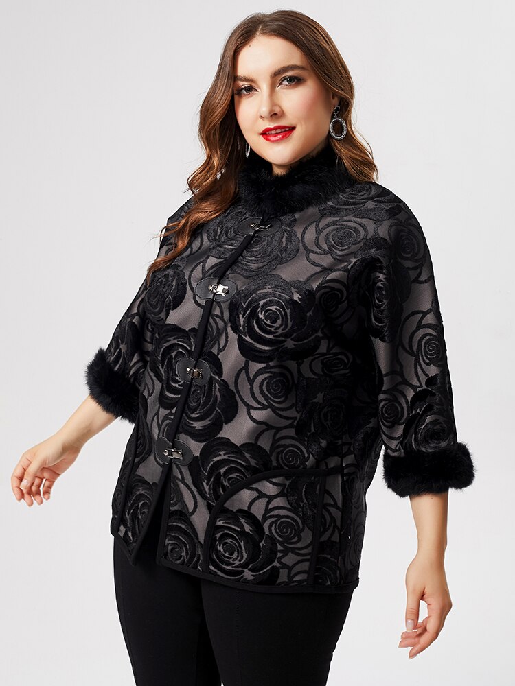 Efterår mor tøj kvinder langærmet frakke jakke dame vintage plus size broderede frakker til kvinder