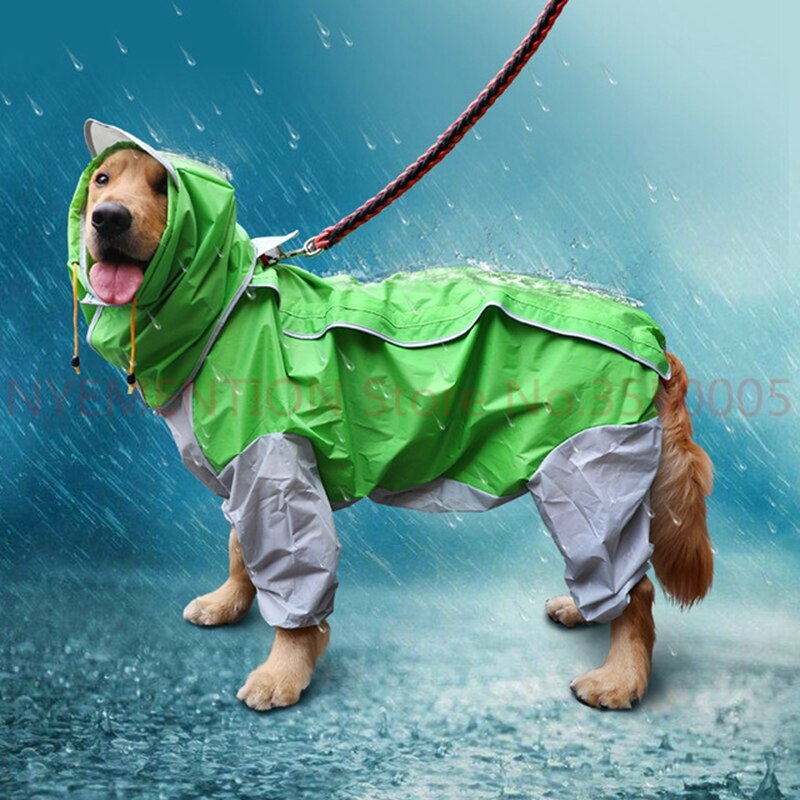Grote Hond Kleding Regenjas Waterdicht Hond Pakken Dot Regen Cape Pet Kleding Voor Grote Honden Capuchon Poncho Huisdier Regen jas