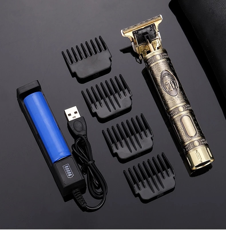 Usb laddningsbar  t9 hårig hårklippare män klippare elektrisk hårtrimmer trådlös rakapparat trimmer 0mm hårklippare