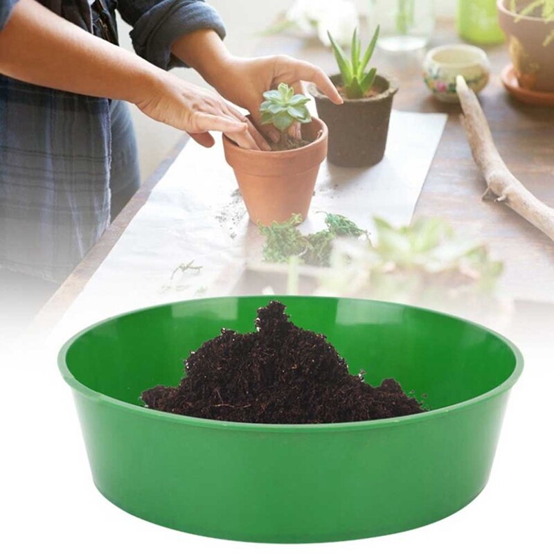 Green Plastic Garden Soil Sieve for Compost Soil Stone Mesh Gardening Tool Soil sieve Flower Nursery Plant Prop Knit Sieve