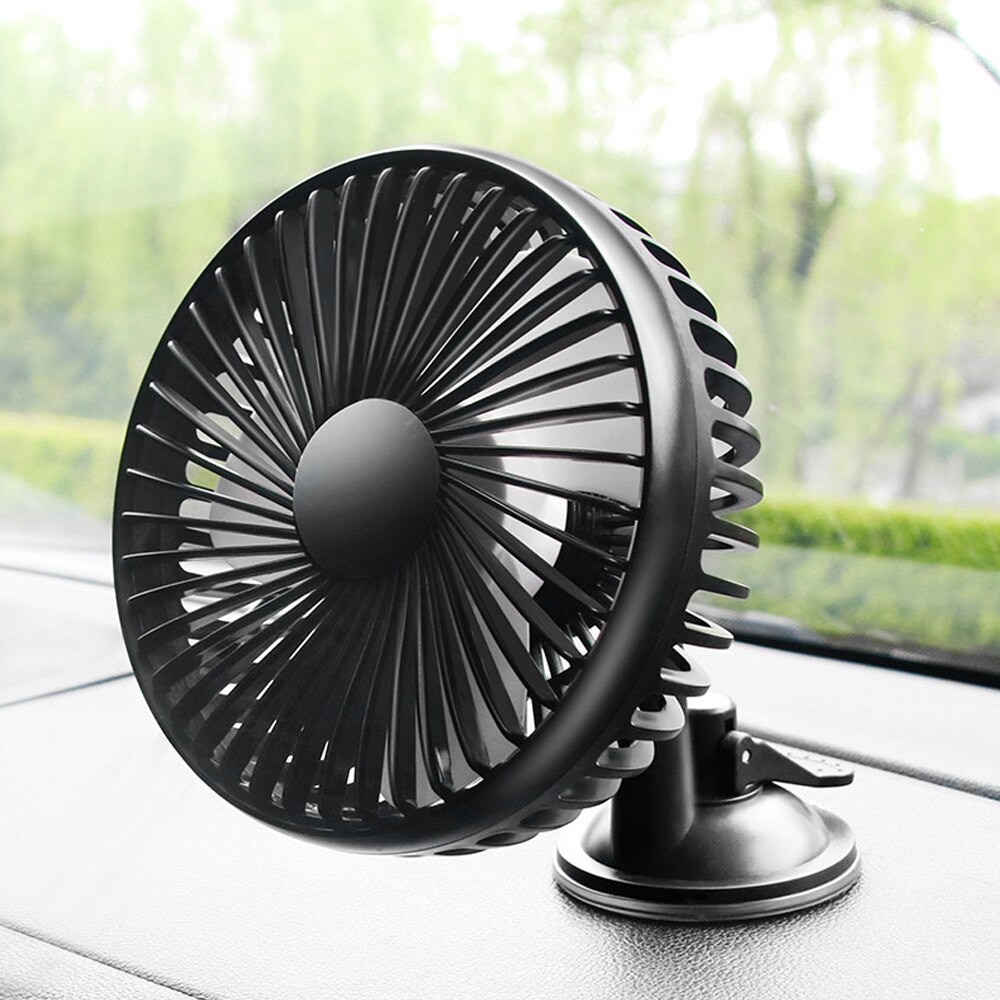 Ventilador USB de 2 estilos para coche, ventosa para asiento trasero de coche de un solo cabezal, 12V y 24V, Control Universal de viento grande y tres velocidades