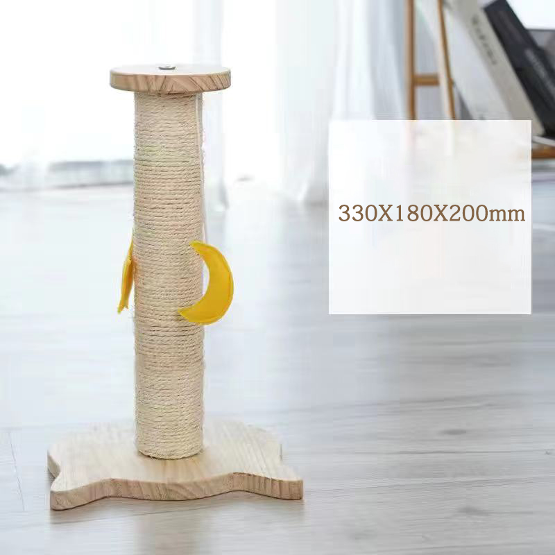 Cat Climb Column Star Month Sisal Wood Cat Climbing Frame Wear-resisting Grind Claw Vertical Protect Furniture Cats Toy: 33X18X20CM