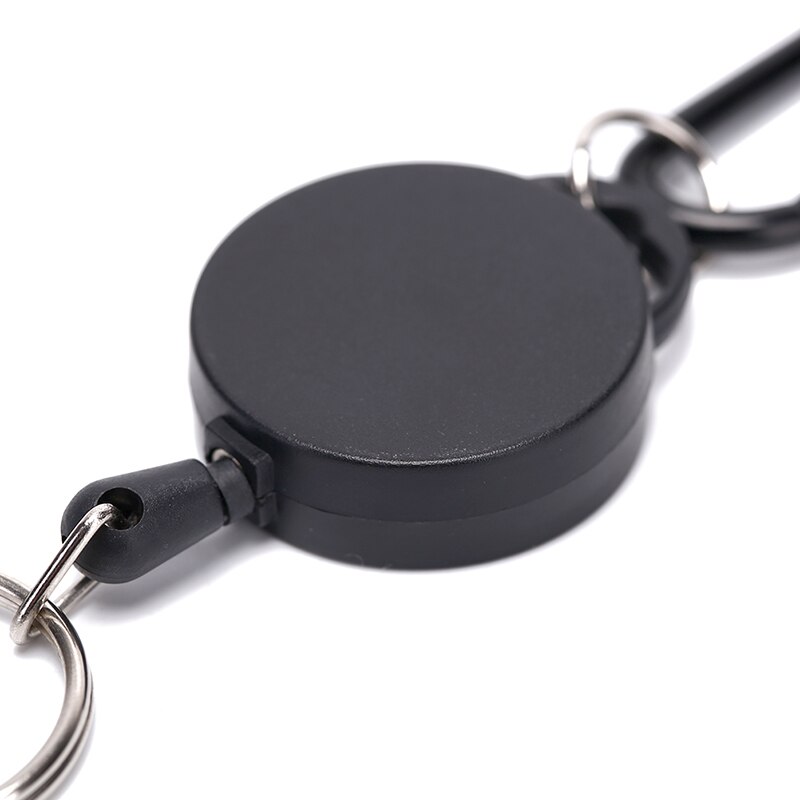 Câble métallique noir porte-clé s 60cm merker bobine uttrekkbar recul anti perdu heiskort porte-carte d'identité porte-clés porte: Default Title