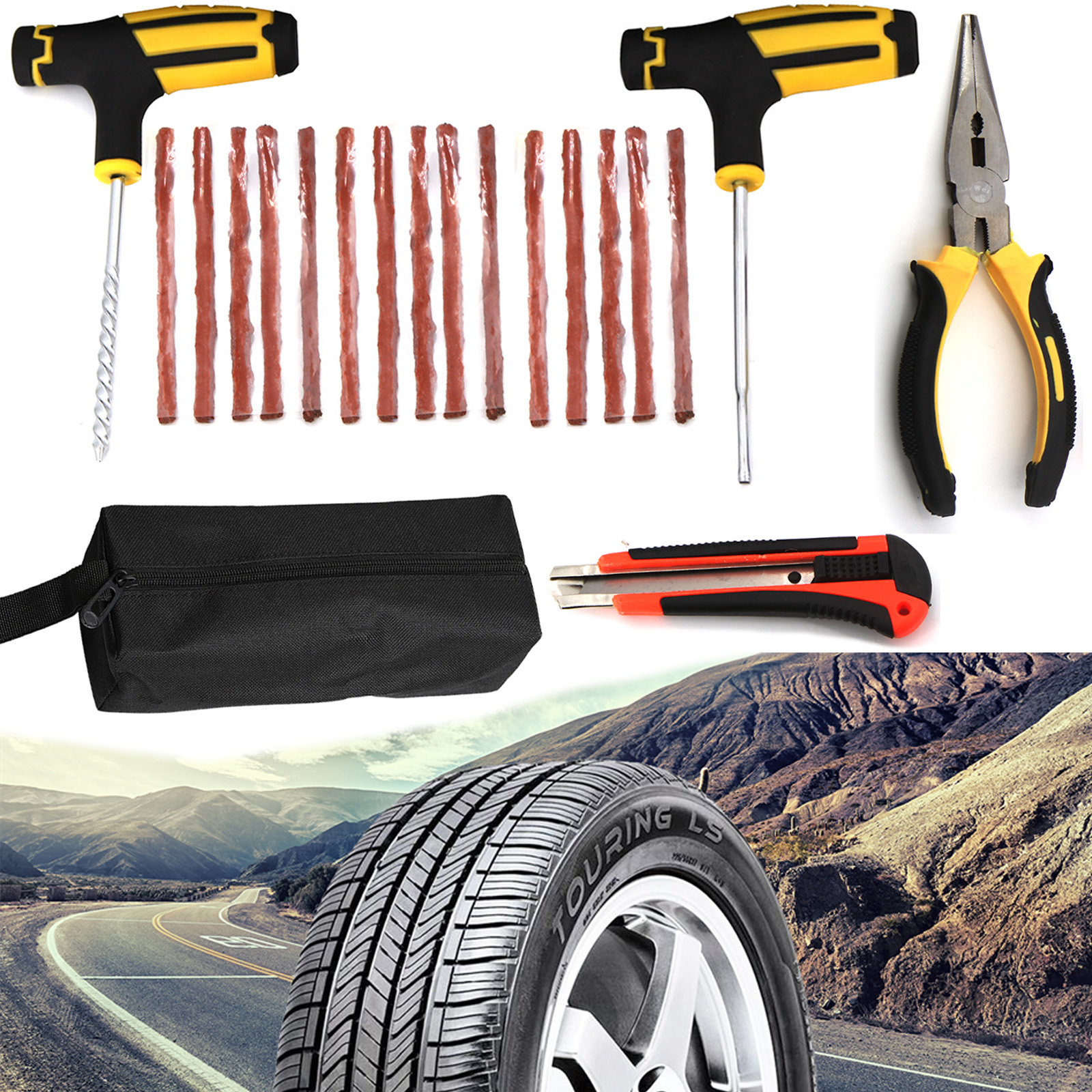 Auto Reifen Reparatur Tool Kit Auto Fahrrad Motorrad Hand Werkzeuge Tubeless Professionelle Reifenpannen Stecker Garage Reparatur Auto Zubehör