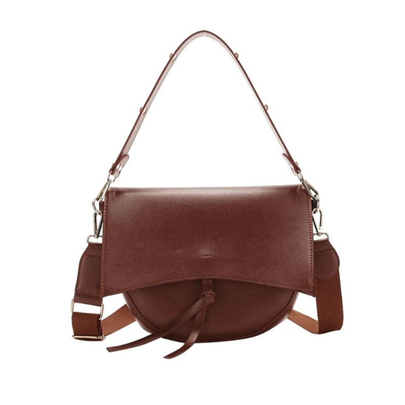 en cuir PU sac à main femmes sac rétro grande capacité épaule sac à bandoulière décontracté fourre-tout femme pochette sac à main: Brown Handbag