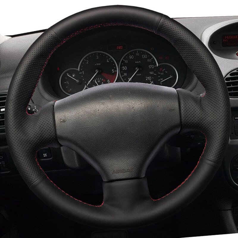 Cubierta de volante de coche para Peugeot 206 1998-2005 206 SW 2003 2004 2005 206 CC 2004 2005