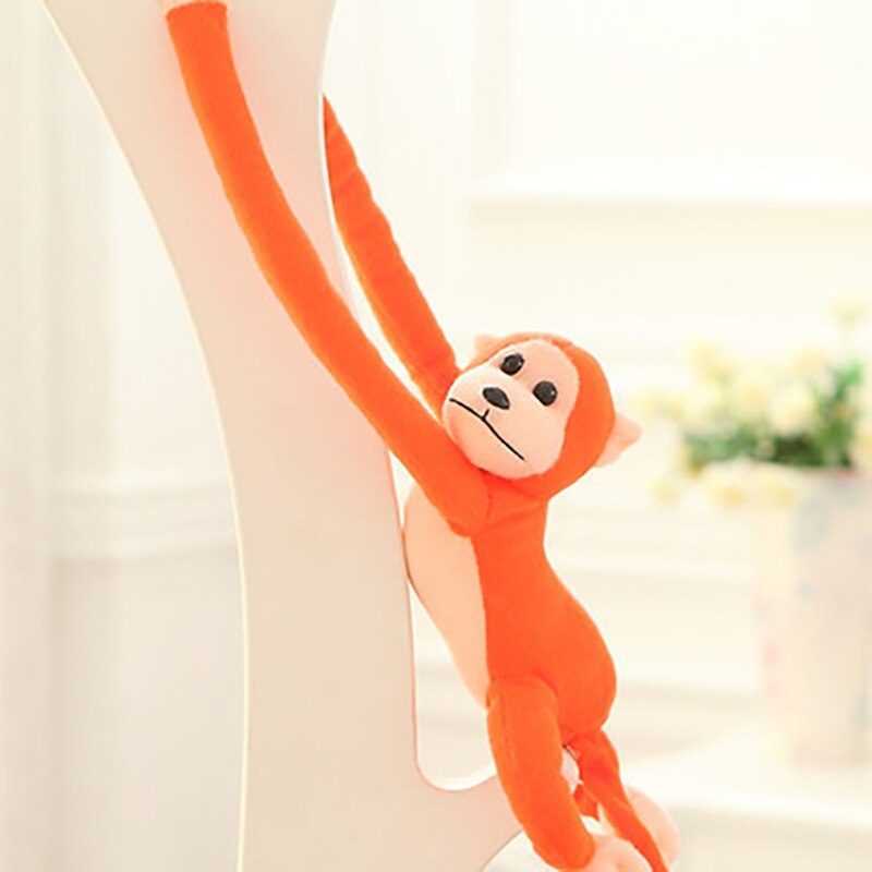 60Cm Lange Arm Aap Van Arm Tot Staart Pluche Speelgoed Kleurrijke Aap Gordijnen Aap Knuffel Pop Voor Kinderen kinderen: Orange
