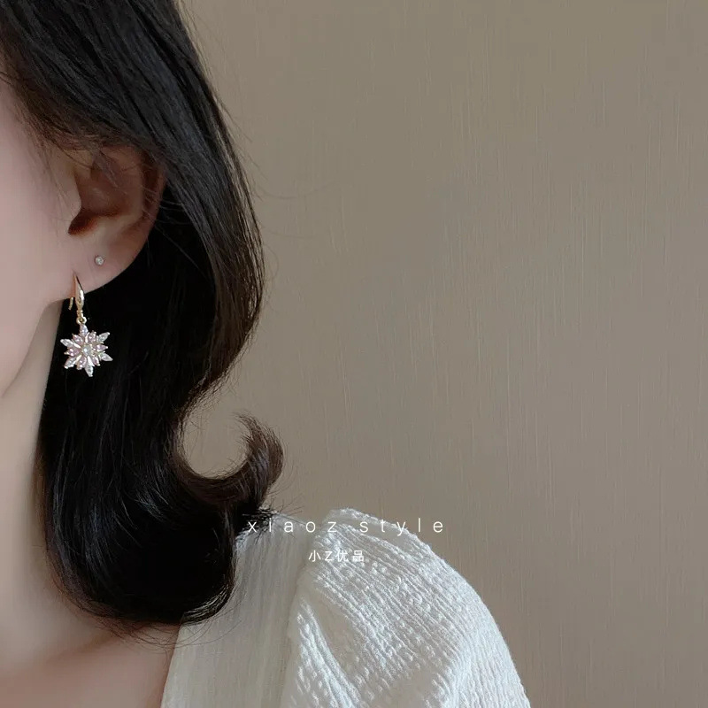 Modetrend, einzigartiges , elegante und exquisit Weihnachts-Rosa-Schneeflocken-Ohrringe für Frauen, Schmuck, Hochzeit, Party, Prämie