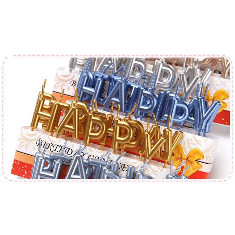 Colorful Birthday Candles HAPPY BIRTHDAY Letters Candle Cake Decoration Supplies